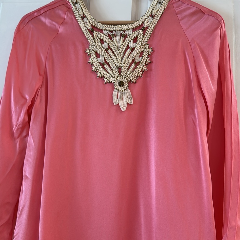 Barbara Bui Pink Beaded Tunic Top - Picture 16 of 16